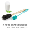 Silicone Bottle Brush With Long Handle Eco-friendly Bottle Cleaning Brush Set Manufactory